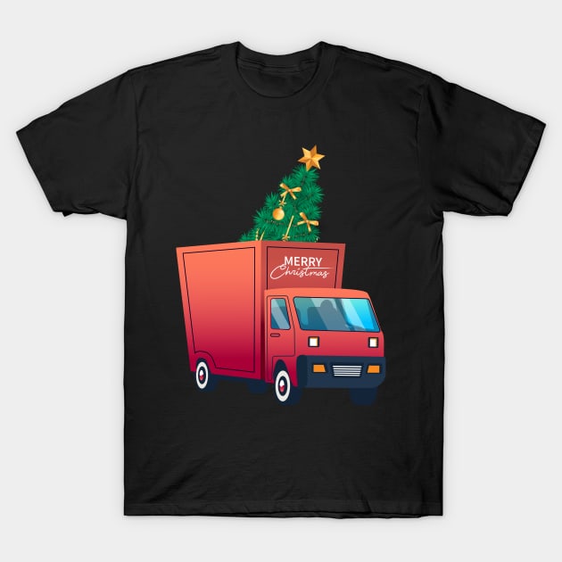 Merry Christmas Tree T-Shirt by Skylane